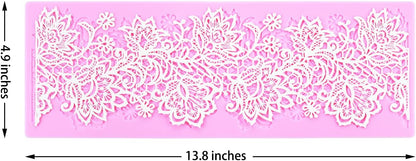 Embossing Lace Fondant Molds, Multi Circle Flowers Lace Mat Wedding Cake Decoration Tool, Rattan Shaped Cupcake Mat Silicone Molds Set of 3