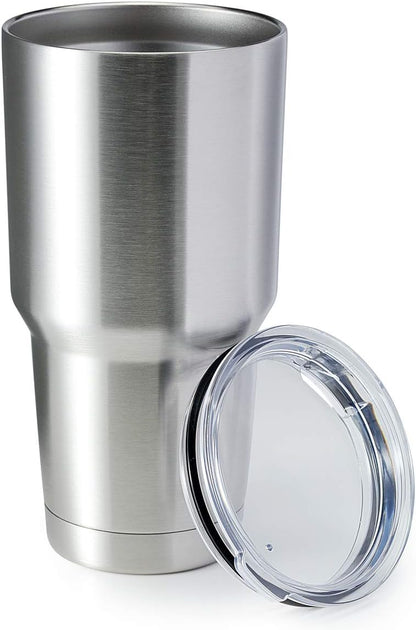 HASLE OUTFITTERS 30oz Stainless Steel Tumbler, Double Wall Vacuum Insulated Travel Mug Tumbler, Durable Insulated Coffee Mug, Gift Box Set (Silver, 1)
