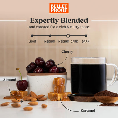 Bulletproof The Mentalist Medium-Dark Roast Whole Bean Coffee, 12 Ounces, Clean Coffee Tested for Toxins, Packaging May Vary