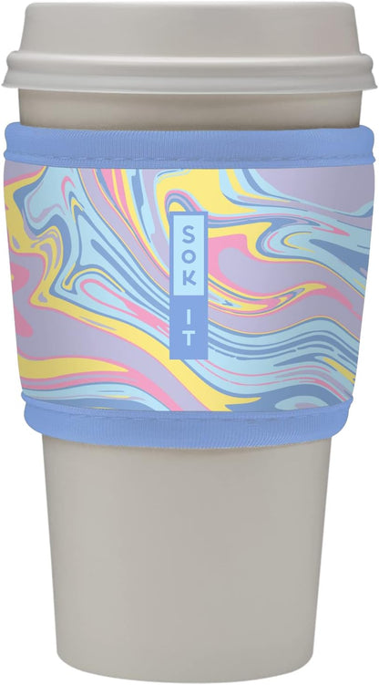 Sok It HotSok Coffee & Tea Reusable Insulated Neoprene Cup Sleeve (Psychedelic Swirl)