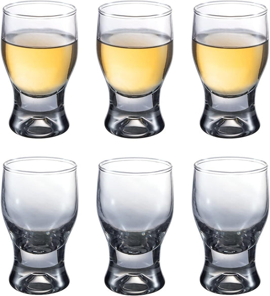 M&N HOME 6-Pack Shot Glass Set, 2-Ounce Shot Glasses, Christmas Shot Glasses - Smoky Grey Set