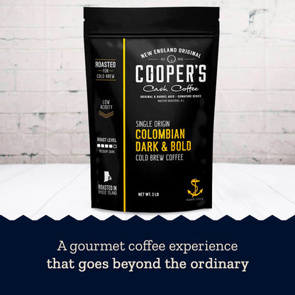 Cold Brew Coffee Colombian Reserve Single Origin Coarsely Ground Coffee - 2 lb. Bag - Dark Roast