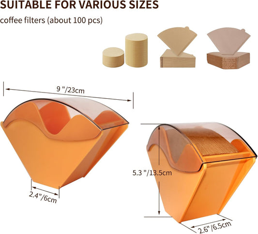 Coffee Filter Holder for Organizer and Coffee Station Accessories (Orange)