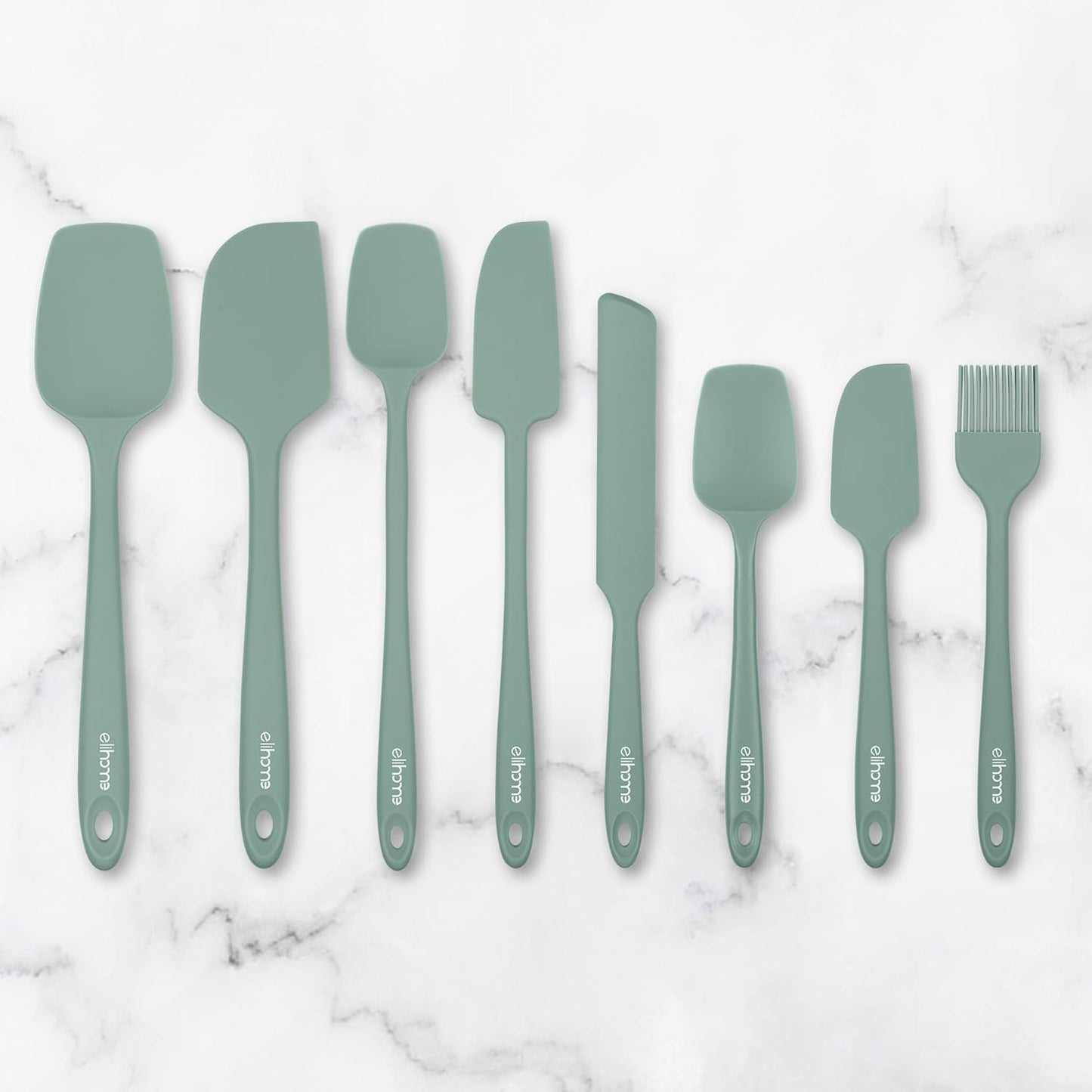 Elihome Mini Silicone Basting Pastry Brush, Cooking Brush for Oil Sauce Butter Marinades, Food Brushes for BBQ Grill Kitchen Baking, Baster Brushes Baste Pastries Cakes Meat Desserts, Food Grade, Sage