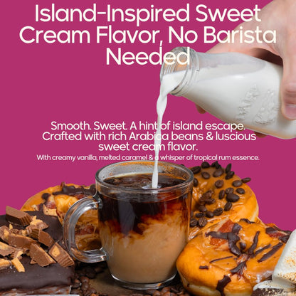 Ground Flavored Coffee In Filter Packs | Sweet Cream Jamaican Me Crazy | Medium Roast Low Acid Mold Free Pouches | Highest Rated Gourmet Bulk Individual Premeasured Packets for 10-12 Cup Drip Maker