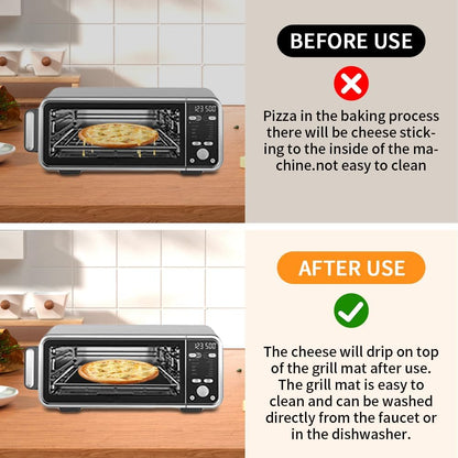 for Ninja Reusable Air Fryer Liners 12x12inch, Oven Liner for Bottom of Toaster Oven, 3x Liners + 3x Mesh Sheets, Non-Stick Baking/Microwave/Grill Mat,450°F,Pre-Cut Square for SP101/SP201/SP301/SP351