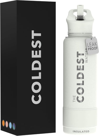 Coldest Insulated Water Bottle with Straw Lid - Stainless Steel Metal Insulated Bottle for Men & Women (Margarita, 40 oz)