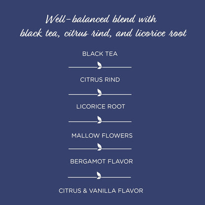 The Tea Spot Earl of Grey Black Tea with Citrus for Energy | Blend of Black Tea, Citrus Root, Mallow Flowers, Bergamot, Citrus and Vanilla Flavoring | 15 Tea Bags