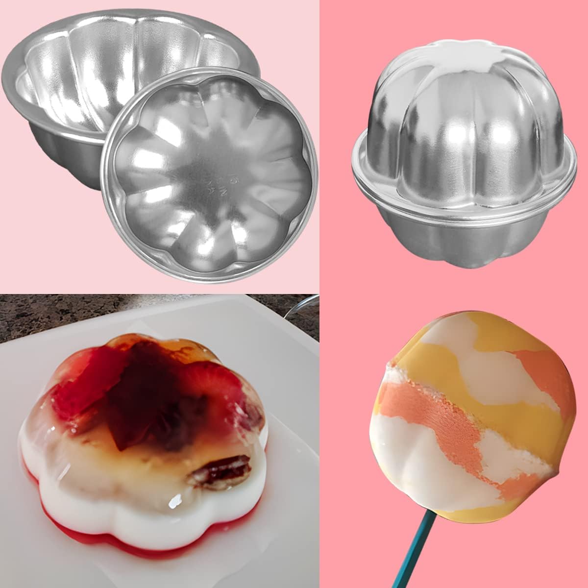 Cup Cake Molds Aluminum for Jello Nonstick Pudding Pan Cupcake Muffin Cups Cake Tartlets Baking Tool (3.5 x1.6inch)