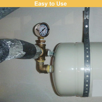 Pressure Gauge 1/4 NPT 0-100 Psi 2" Dial Stainless Steel Case, 1/4 NPT Lower Mount Pressure Gauge