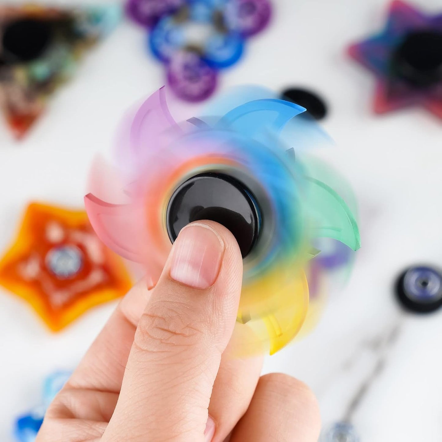 NiArt Fidget Spinner Toy DIY Bearing with Caps Set 22-Pack, MR137 0.5" Single-Sealed Chrome Steel Bearing Balls Replacement High Speed 13mmx7mmx4mm Epoxy Resin Casting Craft Skateboard Stress Reliever