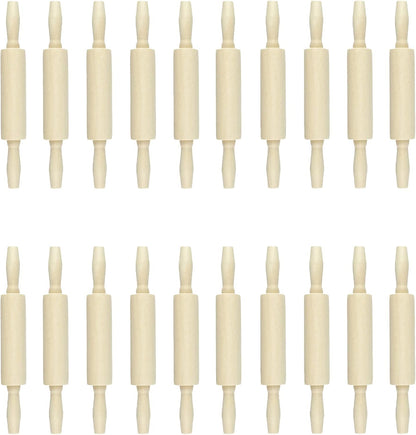 20 Pack Wood Small Rolling Pin for Kids, 7.9 Inch Kids Rolling Pin for Home Kitchen