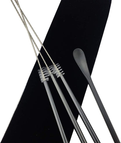 JASHII Matte Long Handle Spoon Cocktail Mixing Stirring Spoons Iced Tea Coffee Spoons with 8.6 inch Long Handle Brushed SUS304 Stainless Steel, 6-Piece