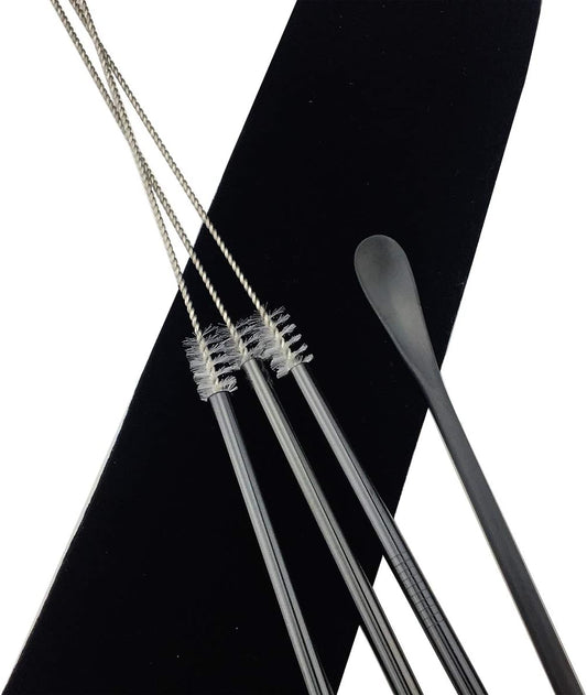 JASHII Matte Long Handle Spoon Cocktail Mixing Stirring Spoons Iced Tea Coffee Spoons with 8.6 inch Long Handle Brushed SUS304 Stainless Steel, 6-Piece