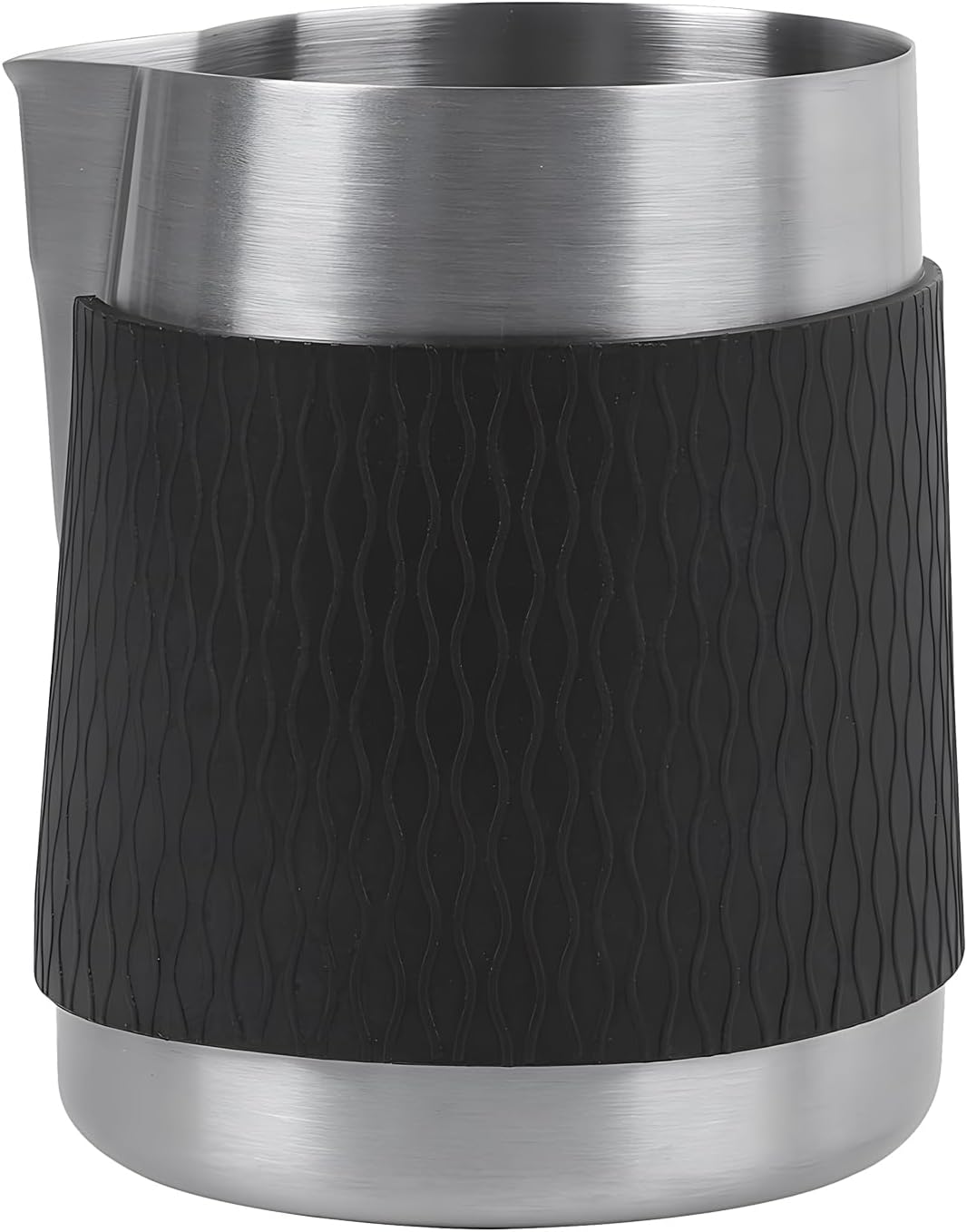 IKAPE Espresso Milk Pitcher, 15.04/450ml Milk Frothing Jug without Handle, Espresso Steaming Pitcher with Sharp Spout for Espresso Barista Tool(silver)