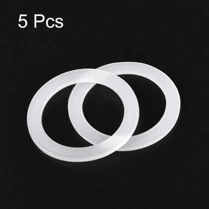 MECCANIXITY Gasket Seal Coffee Maker White Silicone Ring Replacement 38x50x2.2mm for 1-Cup Aluminium Coffee Pot, Pack of 5
