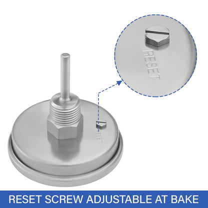 MEASUREMAN Hot Water Thermometer, 3" Dial, 2" Lead-Free Brass Stem, 32-212F/0-100C Range, 2% Accuracy, Adjustable, 1/2" NPT Back Mount