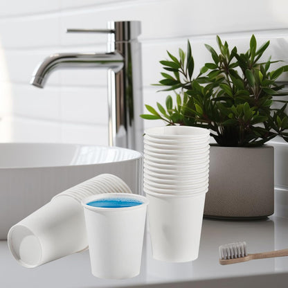 300 Pack 5 oz Paper Cups, White Paper Disposable Cups, Small Bathroom Mouthwash Cups, Hot/Cold Drinking Cups for Bathroom, Home, Party, Office, Picnic, Travel