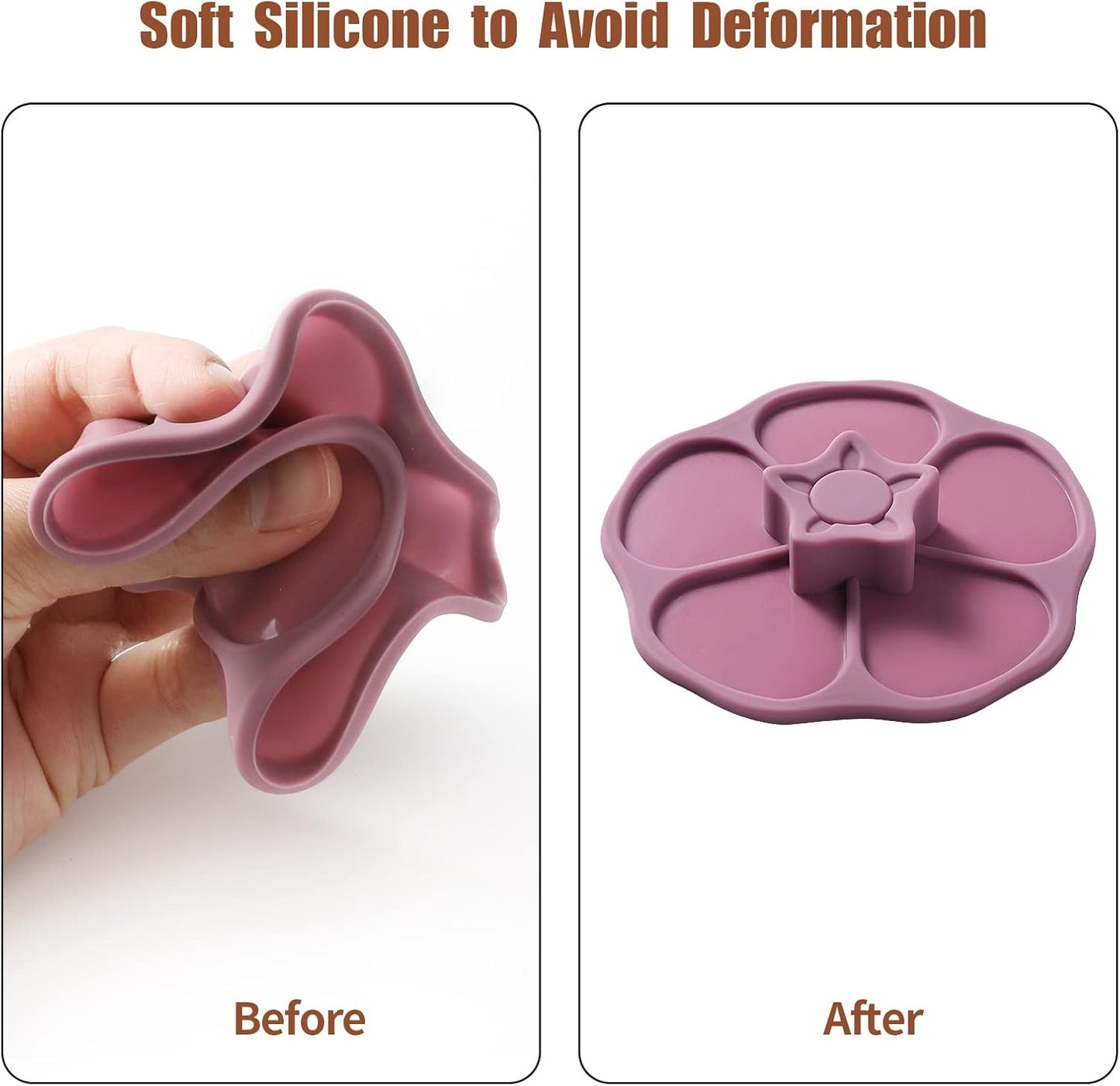 Petal Silicone Cup Covers (Set of 3) ， Multicolored Silicone Lids for Mugs, Cups, Tea Pots,Flexible Mug Covers，Hot Cup Lids for Coffee & Tea