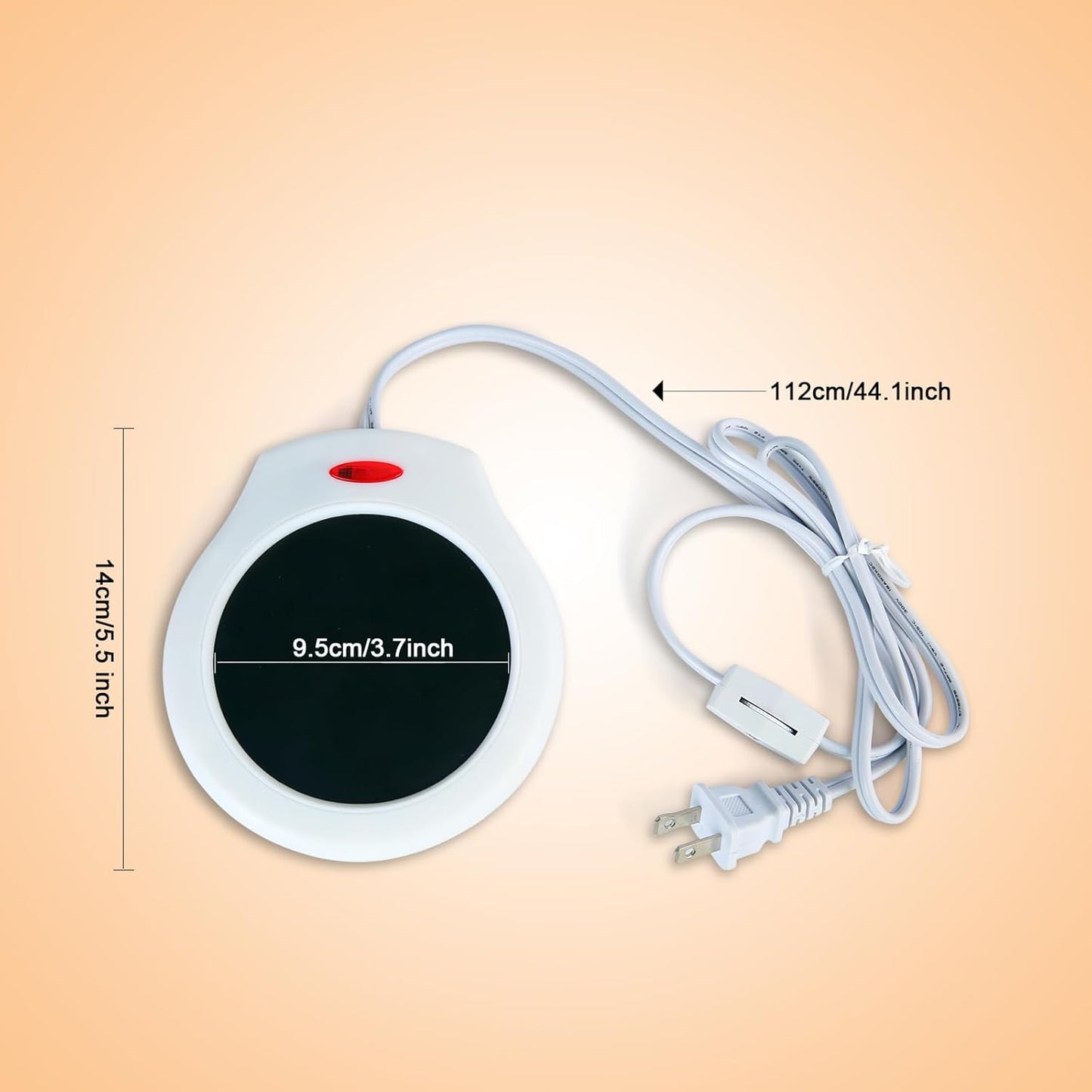 Home&Office Desktop Electric Mug Warmer-Coffee/Tea/Cocoa/Soup-Scented Candles Gift for Winter 2pcs(White and Black (CFW002-White Black)
