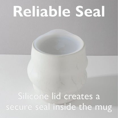 Reusable Coffee Cup Silicone Lid – Fits Most Tumbler, Water Bottle, & Ceramic Coffee Mug Between 3⅜”-3⅝” – Dishwasher-Safe Travel Mug Lid keeps your beverage in your mug (Large - Clear)