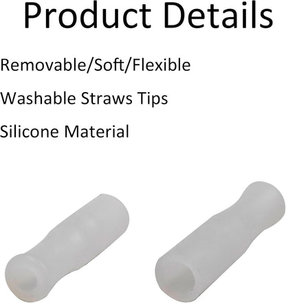 pson 8Pcs Silicone Straw Tips, Food Grade Reusable Anti-Scald/Cold Straw Covers Fit for 8mm Stainless Steel Straws(White)