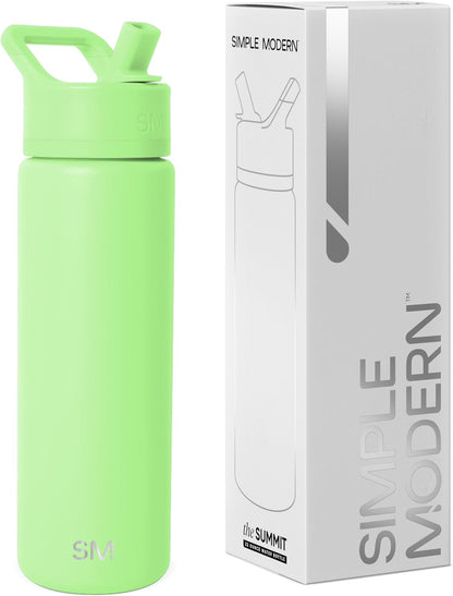 Simple Modern Summit Water Bottle with Straw Lid | Vacuum Insulated Stainless Steel | Leak Proof BPA-Free Cup for Travel, School, Sports | 22oz, Baja