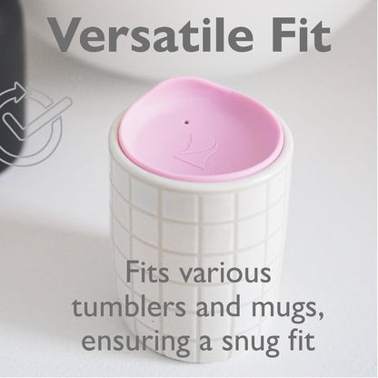 Reusable Coffee Cup Silicone Lid – Fits Most Tumbler, Water Bottle, & Ceramic Coffee Mug Between 3"-3¼" – Dishwasher-Safe Travel Mug Lid keeps your beverage in your mug (Medium - Purple)