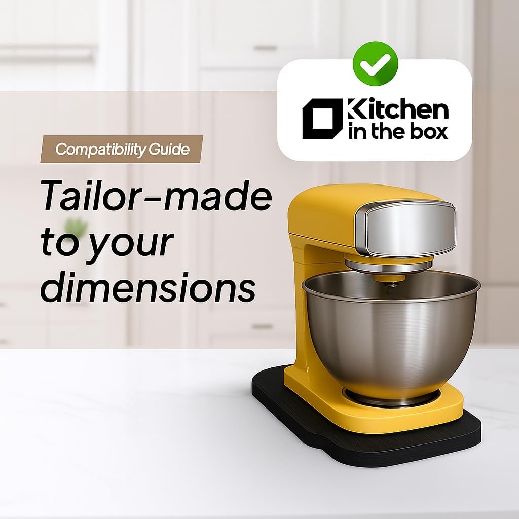 Ibyx Elegant Sliding Tray - Compatible with 3.2 Qt Kitchen In The Box Stand Mixers and Other Heavy Appliances (Black)