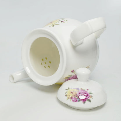 European Style Porcelain Teapot, Coffee Tea Water Pot Vintage Ceramic Kettle (42oz)