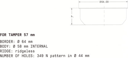 IMS Precision 14-16g Filter Basket compatible with Lelit and Ascaso 57mm group head portafilters