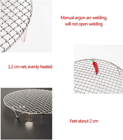 11" Round Cooling Rack Baking 304 Stainless Steel Versatile Steaming Grilling Fit Air Fryer,Cake Pan, Oven