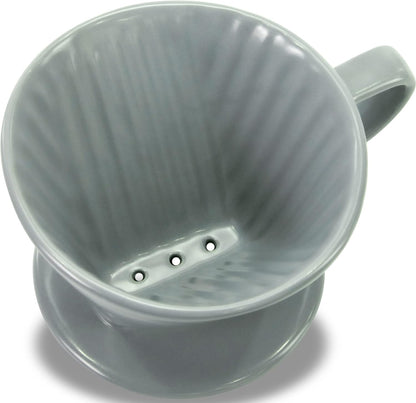 Pour Over Ceramic - Coffee Dripper Ceramic Coffee Maker with 3 Holes Flat Bottom, Porcelain Slow Filter Cone for Travel, Camping, Office, Home, Coffee Maker Brew…