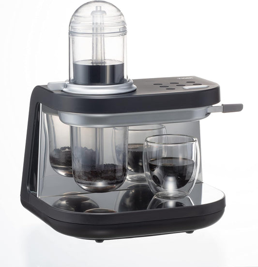Tiger Siphonysta Brewing Coffee Maker, Programmable Single-Serve Siphon Coffee Machine, Premium Brewer, Stainless Steel-Enhanced Design, Black
