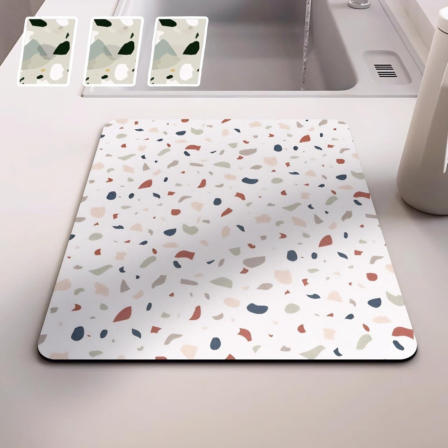 Dish Drying Mat - Absorbent Countertop Mat for Coffee Maker, Expresso Machine, Kitchen Use (01,20''×24'')