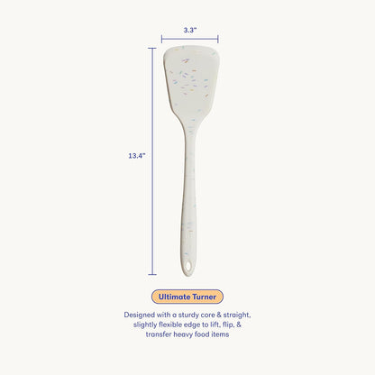 GIR: Get It Right Silicone Turner - Non-Stick Heat Resistant Silicone Spatula Turner for BBQs & Cookouts - Lifts, Flip, and Transfer Food Items - 13 Inch, Sprinkles