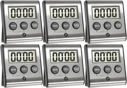 Elegant Digital Kitchen Timer - Stainless Steel Model eT-23, Super Strong Magnetic Back, Loud Alarm, Large Display, Auto Memory, Auto Shut-Off by eTradewinds