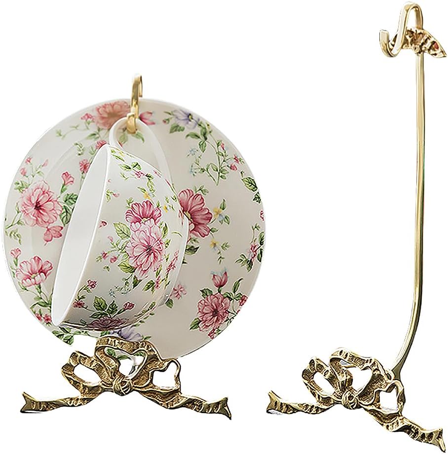 1 Mug Hooks, Brass Material, Classic Durability, countertop Teacup Display Stand, Vintage Coffee Mug Storage Stand, for Restaurants, cafes and Kitchens, Home Decor, Home Storage。 (Large)