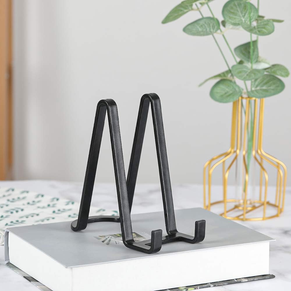 Plate Stands for Display - Plastic Easel Stand Plate Holder Display Stand Picture Frame Stand for Pictures | Photo|Decorative Plate |Dish | Tabletop Art - 6 inch-Black