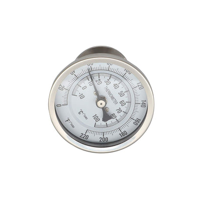 Stainless Steel Bi-Metal Thermometer,1.5" Tri-clamp 4" Stem, 3" Dial, 0 to 200 F Degrees