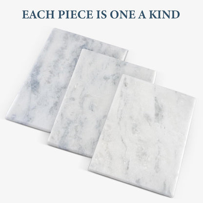 Koville African Natural Marble Cutting Board for Kitchen Pastry Bread, 12" x 8" Genuine Marble Cheese Board Stone Tray for Counter, Bathroom Perfume Tray Jewelry Candle Plate (Namib Fantasy)
