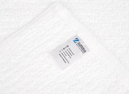 ZUPERIA Bar Mop Kitchen Towels - Pack of 12 (16"x19”) 100% Ring Spun Cotton - Dish Washcloths For Superb Cleaning and Less Lint - Highly Absorbent Dish Cloths and Dish Towels For Everyday use (White)