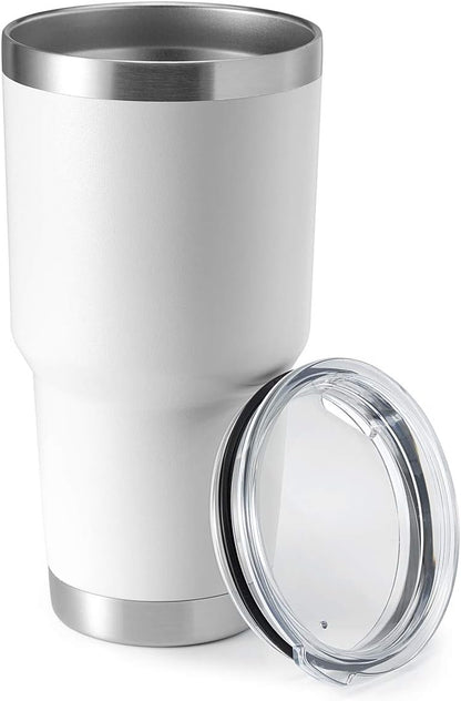 HASLE OUTFITTERS 30oz Stainless Steel Tumbler, Double Wall Vacuum Insulated Travel Mug Tumbler, Durable Insulated Coffee Mug, Gift Box Set (White, 1)