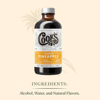 Cook's, Pineapple Flavoring for Baking, Candies, Cakes, Smoothies, Beverages, 4 oz