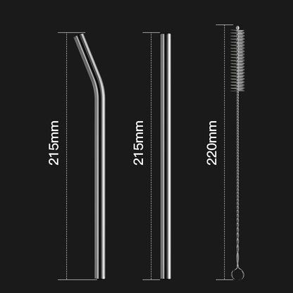 10-Pack Reusable Glass Straw,Size 8.5''x10 MM,Including 5 Straight and 5 Bent with 2 Cleaning Brush- Perfect For Smoothies, Tea, Juice