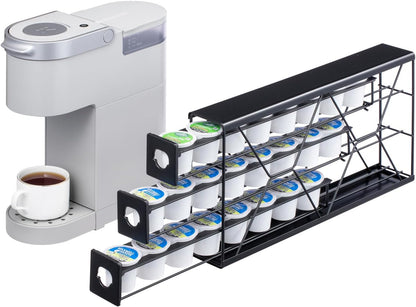Flagship K Cup Holder Drawer 3 Tier Coffee Pod Holder for K Pod Save Space Countertop Kitchen (24 Pods Capacity)