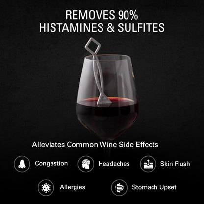 PureWine Wine Wands Purifier, 8 Wine Filters Remover Histamines Sulfite - May Reduce and Alleviate Wine Allergies & Sensitivities - Restores Taste, Perfect Wine Pour, Gifting, Holiday