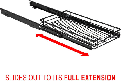 HOLDN’ STORAGE Pull Out Cabinet Organizer, Heavy Duty Caddy w/Lifetime Limited Warranty -11”W x 21”D - Requires At Least 12-1/4” Cabinet Opening, Steel Metal Cabinet Drawers Slide Out, Black