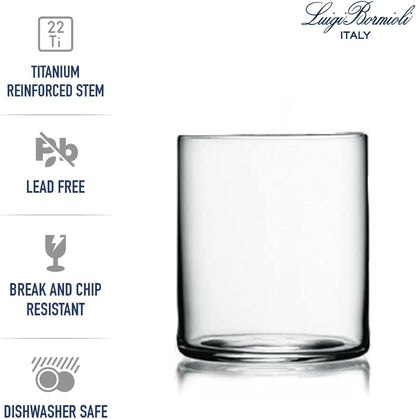 Luigi Bormioli Top Class 12.25 oz Double Old Fashioned Glasses - Set of 6 Elegant Italian-Made Drinkware with Simple Lines Durable Glassware for Whiskey Cocktails, Water, Juice - Great for Gifting