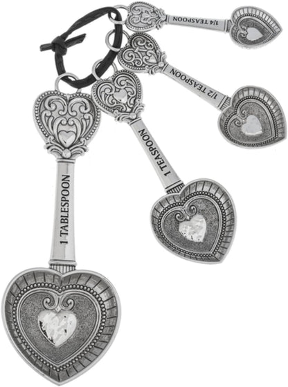 Ganz ER48885 Hearts Zinc Measuring Spoon- 4 piece set